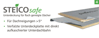 Steico safe Unterdeckung für flachgeneigte Dächer